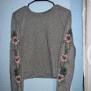 Hollister Flower Print Long Sleeve Tee Large